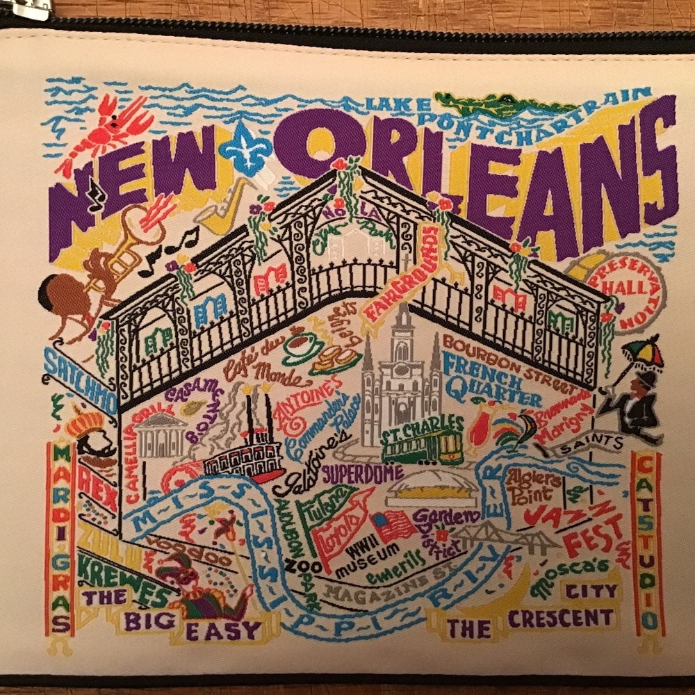 Zip Pouch New Orleans Design BNWT Catstudio
